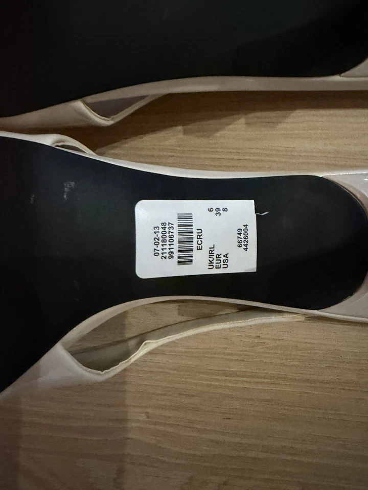 Escarpins Primark slingback écru boucle géométrique - Photo 2/4