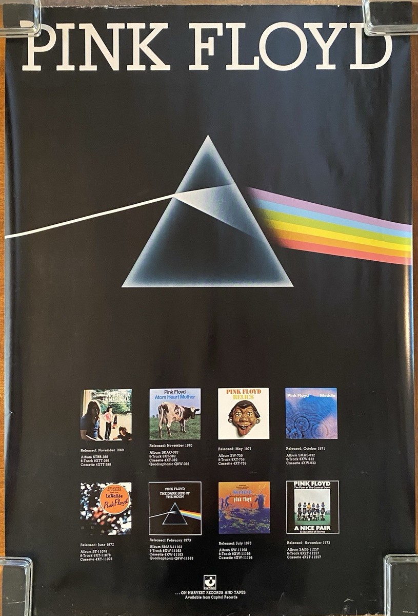 当時物　pink floyd 狂気　オリジナル　ポスター PINK FLOYD Dark Side Of The Moon 1973 US Harvest Catalog PROMO