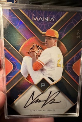 2023 Wild Card Auto Mania - Chase Burns #AM-TH7 Purple Rainbow 9/25 (AU, RC)
