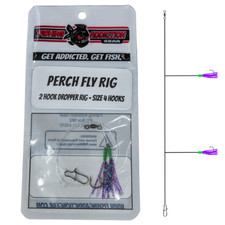 (3) Fishing Addiction Gear Perch Fly Rigs 2 Hook Size 4 Dropper Rig Get Addicted
