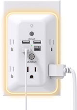 Surge Protector Outlet Extender, Plug Extension Outlet with Night Light, 5-Outle