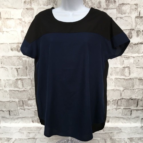 Banana Republic Women's Blouse Top Navy Black Block Size S - Picture 1 of 6