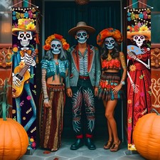 Halloween Decorations Indoor Dia De Los Muertos 70"inch x 12"inch, Multicolor