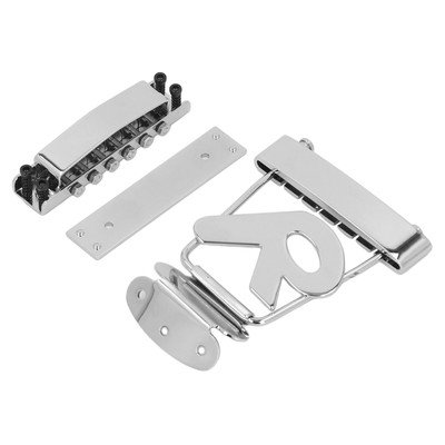 Gitarre Trapez Tailpiece Und Bridge Set Edelstahl Galvanisierung 6 Saiten Tr SAL