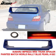 Fits 02-07 Subaru Impreza WRX STI Style Trunk Spoiler W/Light Painted #02C Blue
