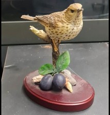 Country Artists Song Thrush on Plums Hand Painted Resin Figurine CA06488