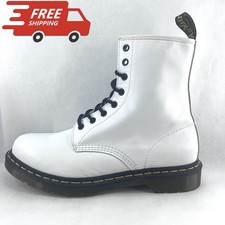 Botas de charol Dr Martens para mujer talla 11 zapatos blancos lisos 1460 Doc’s