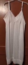 NWT Vintage White Dixie Belle ANTRON III ANTI STATIC Sz 46 Nylon slip dress-SPOT