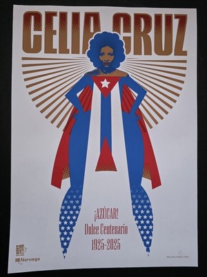 CELIA CRUZ #3 Cuban Screen-print Poster Salutes 2025 Centenary of QUEEN OF SALSA