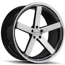 Set Of 4 - 20 Inch Staggered Giovanna Mecca Flow Formed Machined Black Wheels