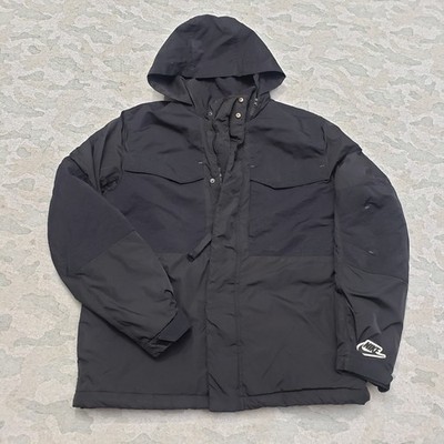 Nike Jacket Mens Medium Black Repel M 65 Full Zip Hooded Long Sleeve