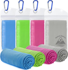 Cooling Towel 4 Pack, 40"X12" Ice Towel for Instant Relief, Microfiber Chilly To