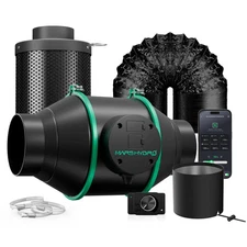 Inline Ducting Fan Ventilation Kits with Carbon Filter for Grow Tent, 4in 6in