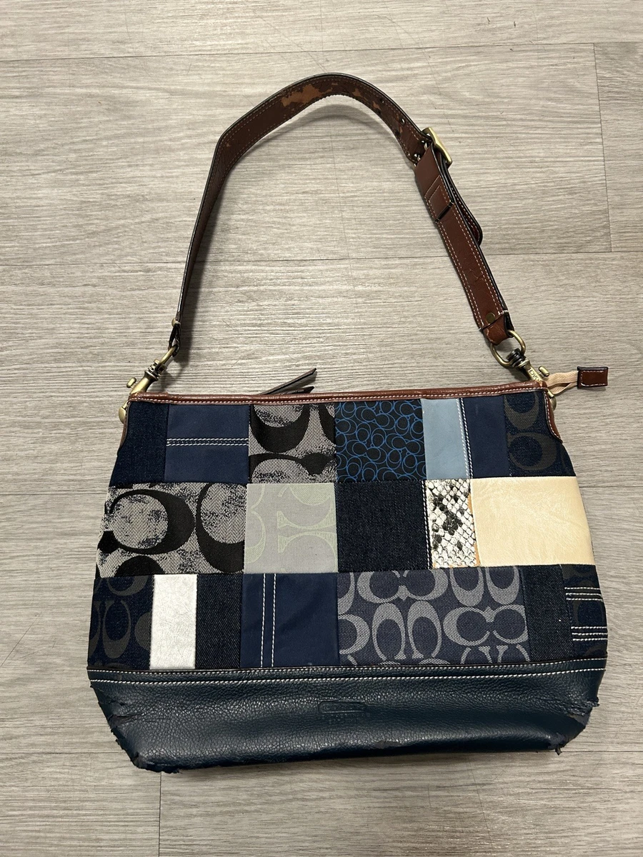 バッグ coach denim patchwork shoulder archive Coach Patchwork Denim Exterior Shoulder Bags Bags & Handbags for