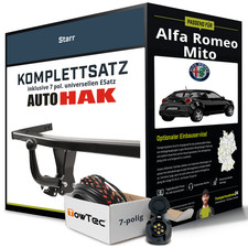 Für ALFA ROMEO Mito Typ 955 Anhängerkupplung starr +eSatz 7pol uni 09.2008-jetzt