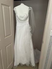 Strapless Wedding Dress with Beaded Bodice and Veil