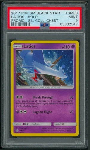 Pokémon SM Black Star Promo Latias Latios Holo SM87 SM88 PSA 9 Consecutive Certs