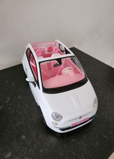 Barbie Fiat 500 Car Convertible Mattel White with figure