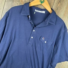 Criquet Polo Shirt Willie Nelson Men XXL Navy Blue Golf Pocket Organic Cotton
