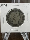 1912 Barber Half Dollar Silver Coin .50c  No Reserve $1 Start Price