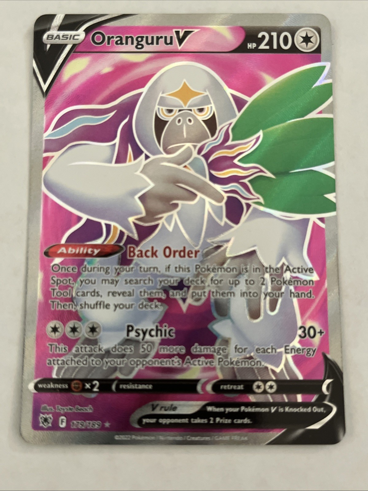 Oranguru V (Full Art) 179/189 Swsh10: Astral Radiance Holo English Pokemon Card