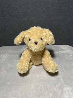 Mty International Tan Dog Plush Minky Swirls Rosettes Toy Pet Puppy Sitting 9''