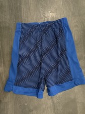 All in Motion Boys Blue Striped Athletic Shorts Polyester Stretch Activewear