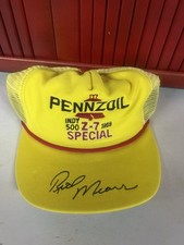 Vintage 1989 RICK MEARS  Signed Pennzoil Z-7 Special Indy 500 Rope Hat Trucker