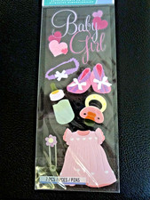 Crafts Jolees Stickers Baby Girl Pink Dress Booties Pacifier Heart Dc