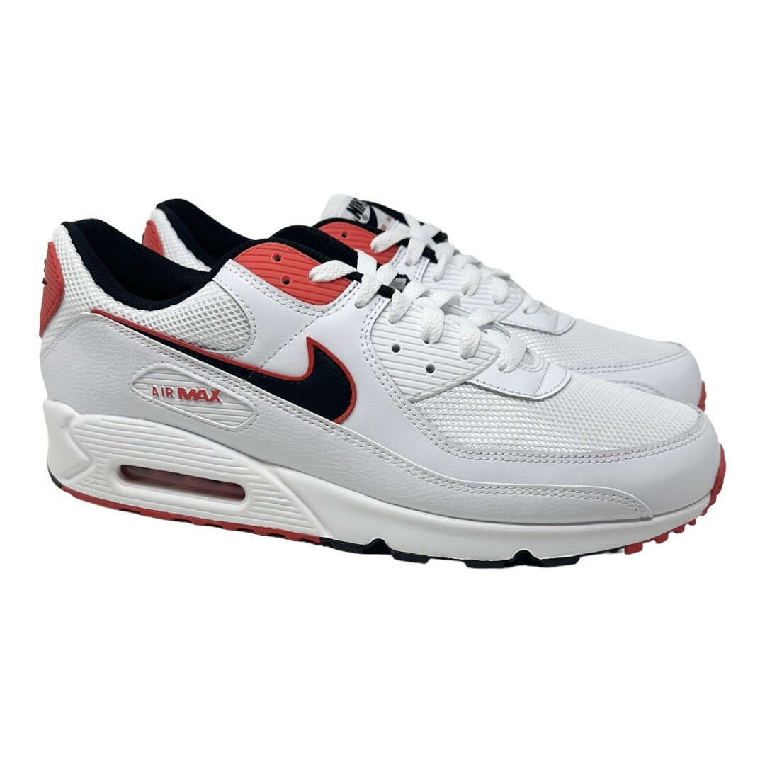 Nike Men's Air Max 90 DO8903-100 White/Max Orange/Black Size 15