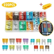 220X/Box Car Auto Fuse Assortment Kit 5-30 AMP Blade Fuses for Cars Trucks Boats
