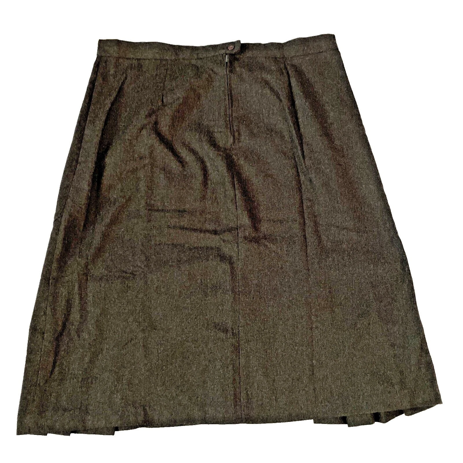 Blvd. East Charcoal Gray Pleated Wool-Blend Skirt Size 40 Womens Classic A-Line