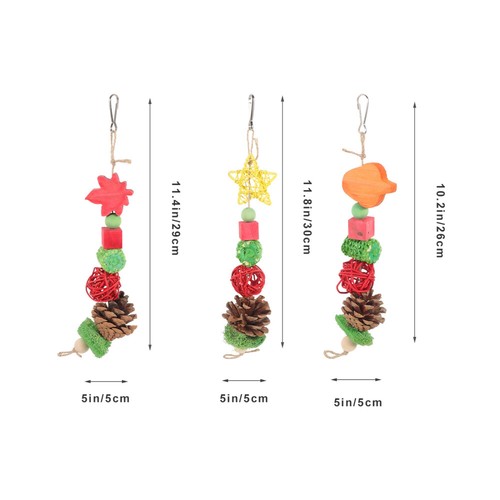 3Pcs Hanging Bird Toy Parrot Chewing Toy Parrot Cage Hanging Toy Bird Foraging vente en gros