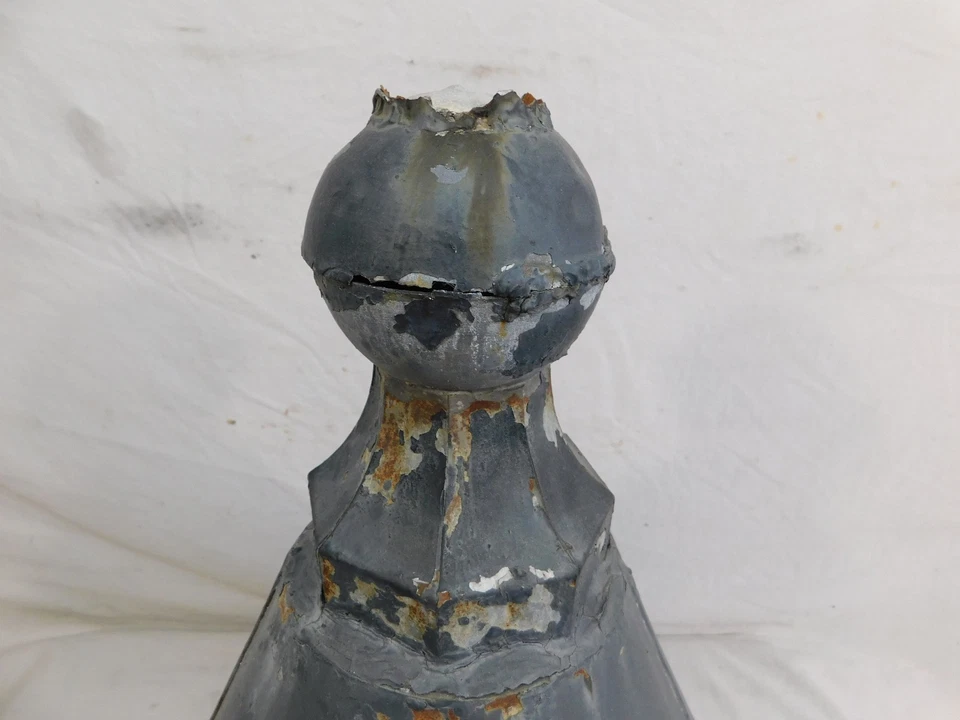 Antiguo remate de techo torreta de hojalata estilo victoriano - C. 1880 salvamento arquitectónico  Foto 4 de 4