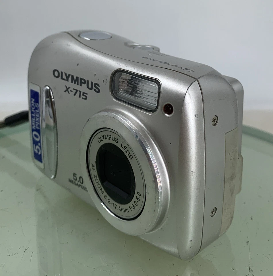 OLYMPUS X-715 5.0MP COMPACT DIGITAL CAMERA SILVER NOCARD NO CHARGER TESTED - 44 - Image 3 of 4