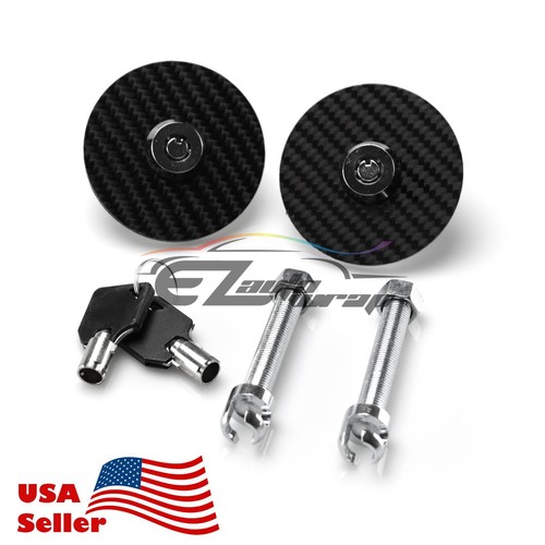 UNIVERSAL RACING Mount Black Carbon Fiber Hood Pins Latch Key