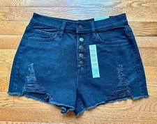NEW SO Shorts Juniors Size 9 / W29 Black Denim High Rise Mom Short