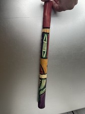 Wood Flute Hand Carved Painted Primitive Parrot Bird Exotic Jungle Art