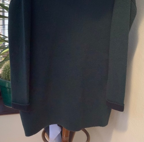 French Connection Faux Fur Cardigan with hood, forest green, excellent condition - Picture 2 of 6