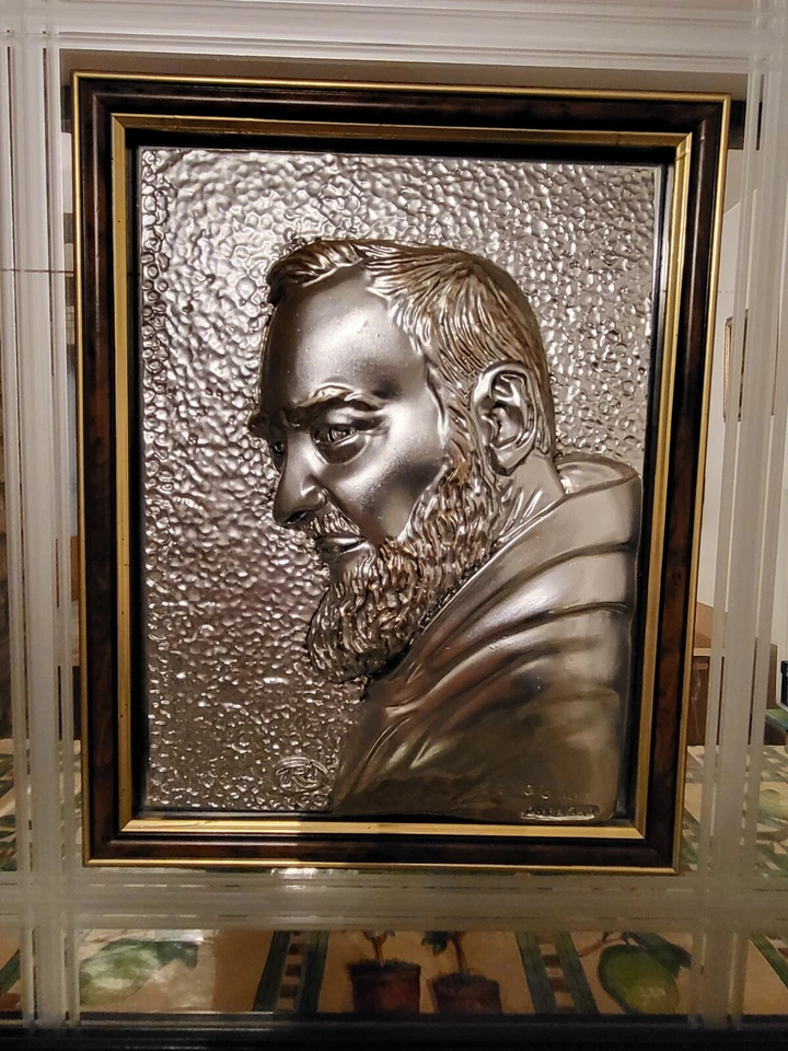Quadro di Padre Pio in Argento 925 creazioni artistiche ideal-gift  - Immagine 2 di 4
