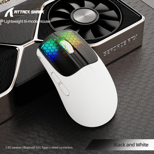X5 Wireless Gaming Mouse with 3 Modes BT 5.1/2.4Ghz/USB-C PAW3212 for PC/Tablet - Picture 6 of 15