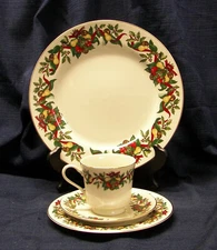 Christmas Bounty China by A.M.C. – 4 pc Place Setting - 2 plates, cup, saucer