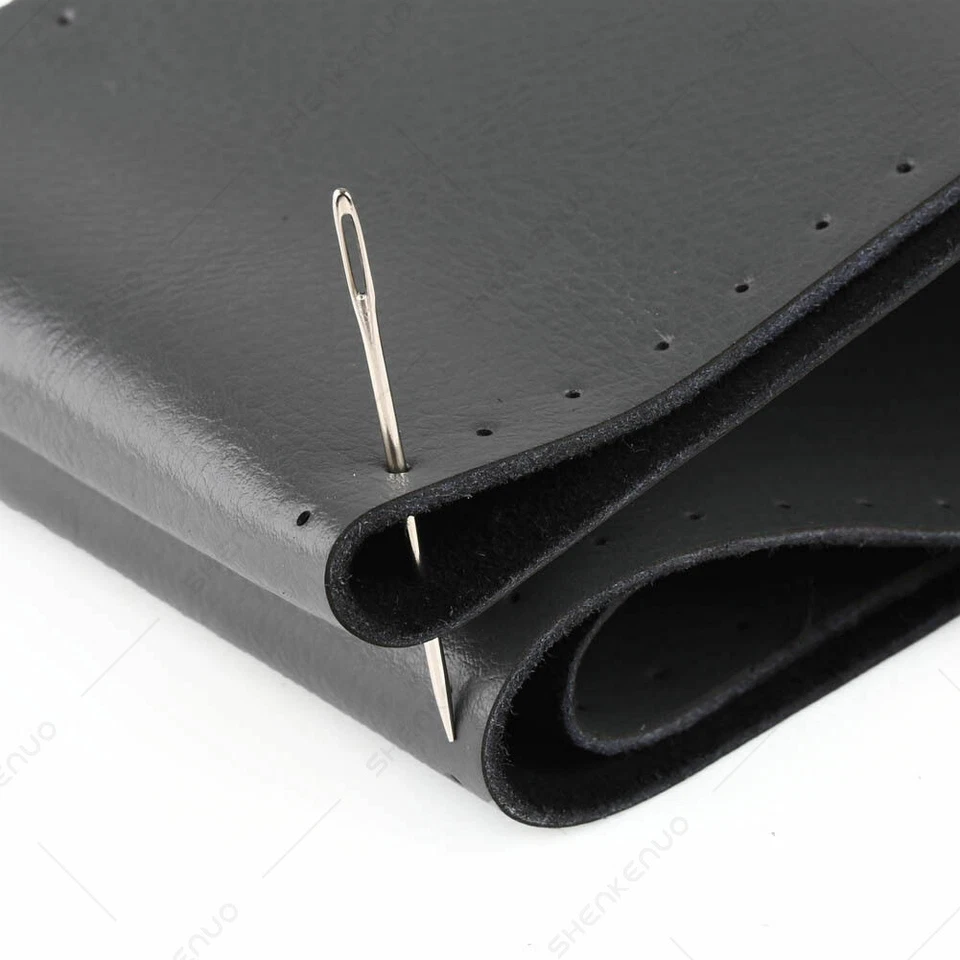 Cubierta de volante de cuero genuino real negra para Toyota Prius V 2013 38 cm hágalo usted mismo Foto 3 de 4