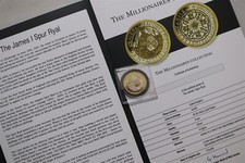 🧭 🇬🇧 UK GB STERLING SILVER JAMES I RYAL WITH COA B78 #1 LAR