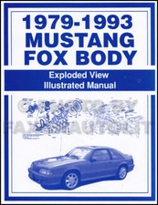Ford Mustang Parts Illustration Manual 1993 1992 1991 1990 1989 1988 1979-1987