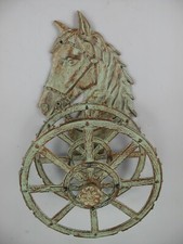 Nostalgie Schlauchhalter 50 cm Gartenschlauch-Halter Gusseisen Pferdekopf Rolle