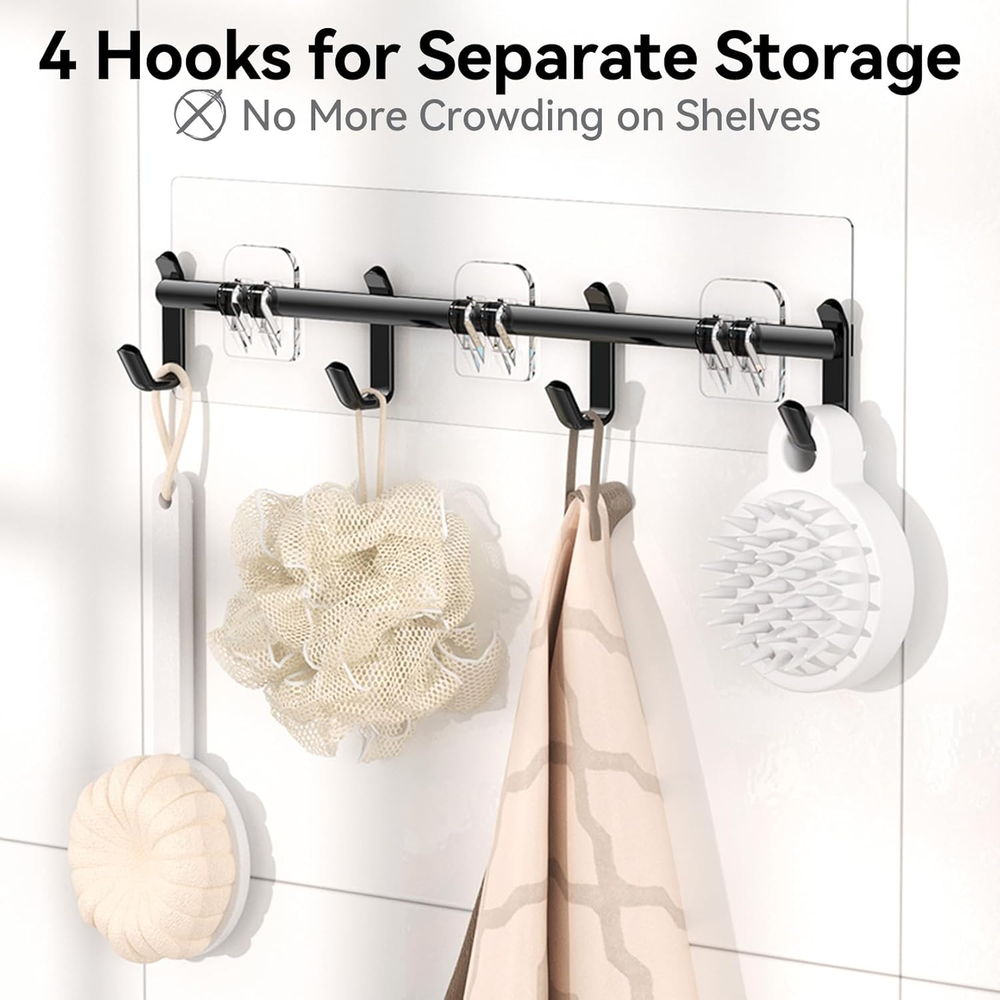 6 Pack Large Shower Caddy Organizer with Soap Holder and 12 Hooks
