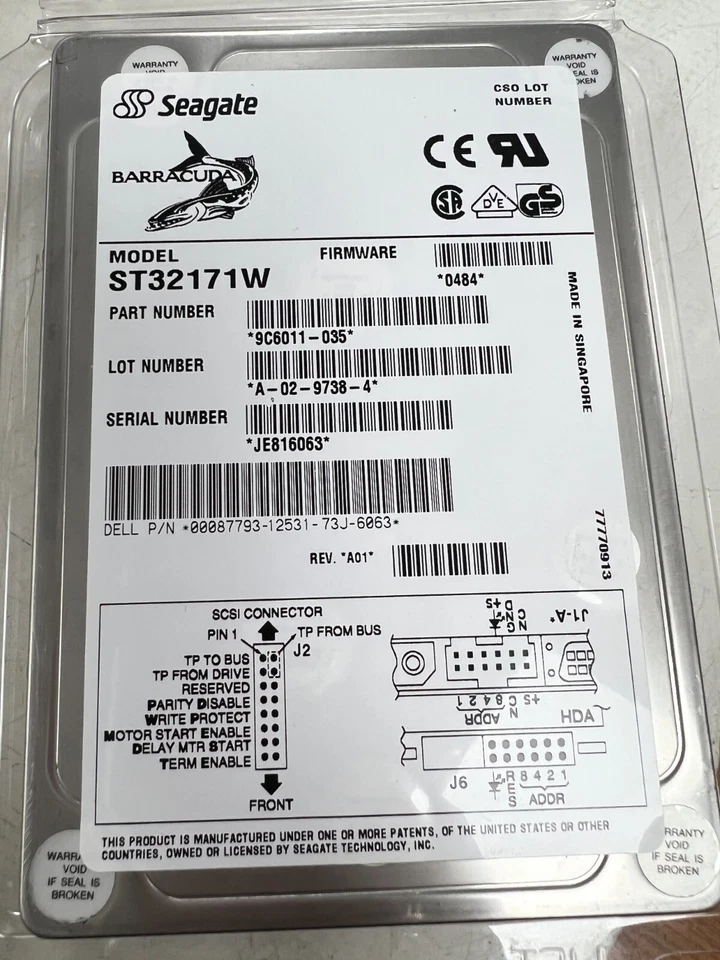 👀 NEW SEAGATE BARRACUDA 7.2K INTERNAL HARD DRIVE F/W 0484 2.1GB ST32171W - Image 2 of 4