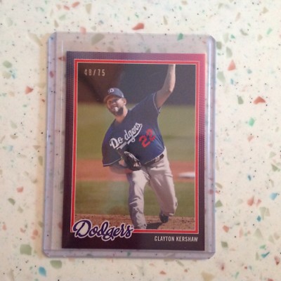 Clayton Kershaw #8A Dodgers Lila 48/75 Made 2018 Topps On-Demand Inspiriert '78