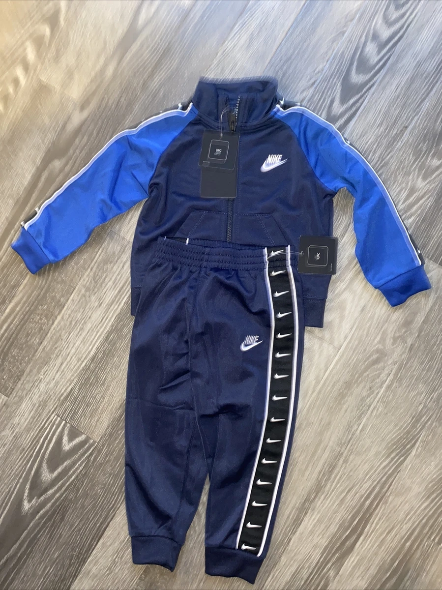 Nike taped tracksuit blue hotsell
